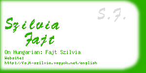 szilvia fajt business card